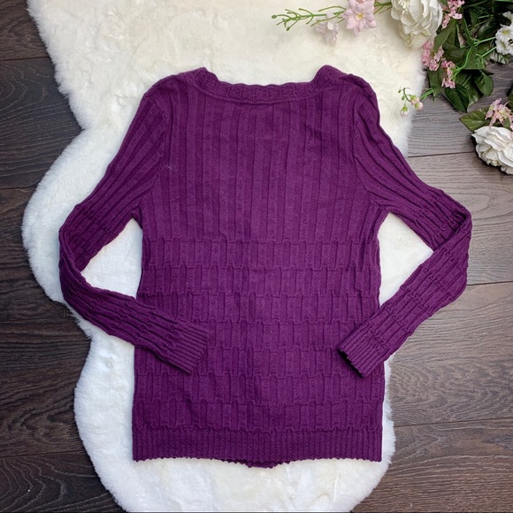 Anthropologie Little Yellow Button Ruffle Sweater - Picture 6 of 6